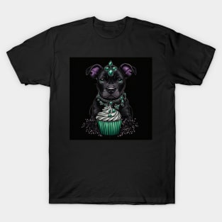 Staffy With A Cupcake T-Shirt